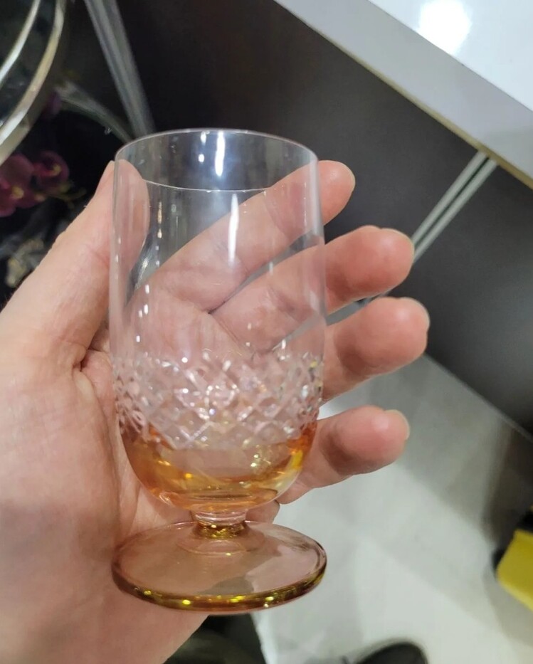 ABASIKRENKLIBOHEMIA Bohemia Kristal Yuvarlak Kahve Yanı Su Bardak Rastgele Renk 1 Adet