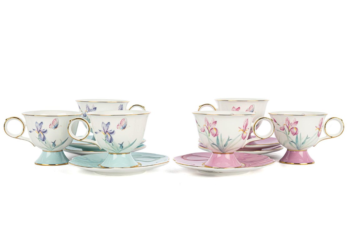 P367.389437 Lilyum 2'li Rastgele Renk Kahve Fincan Set Butik Porselen