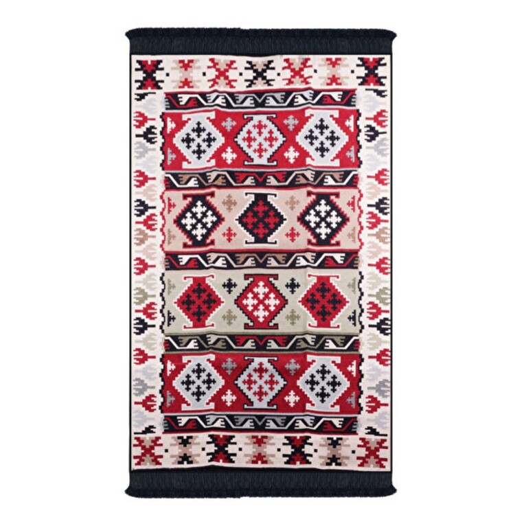 BGH8681126436915 Home Çift Taraflı Kilim Makinede Yıkanabilir Modern Desenli 80x150cm