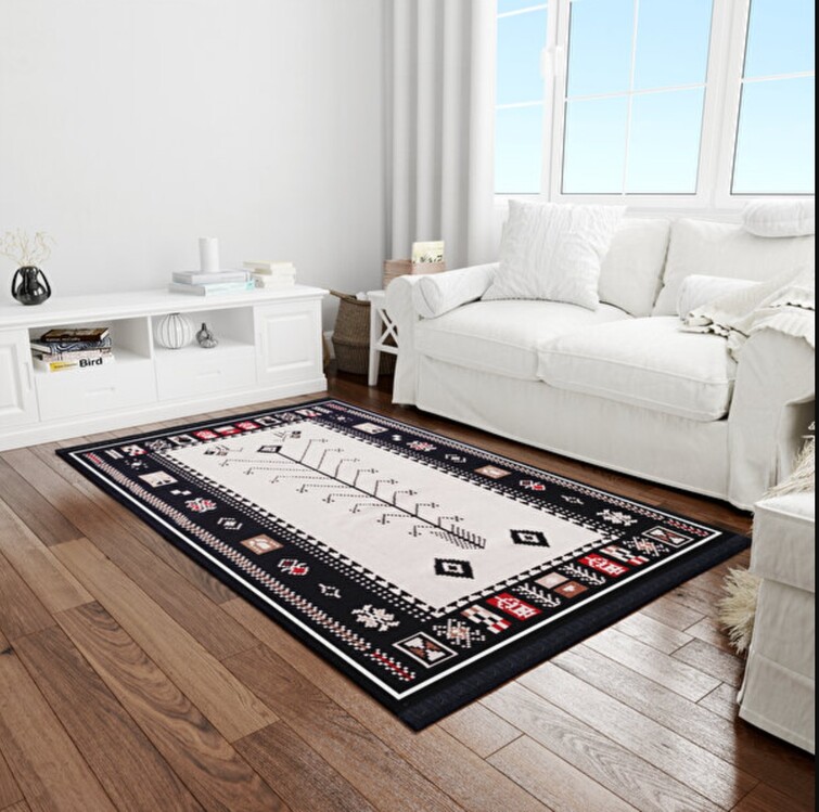 BGH8681126436908 Home Çift Taraflı Kilim Makinede Yıkanabilir Modern Desenli 120x180cm