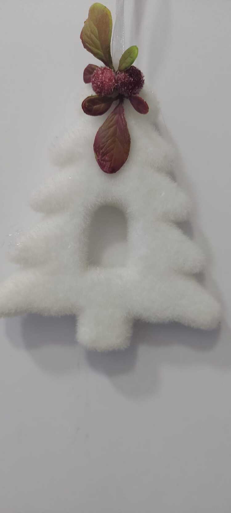 CAEKDS 14x17cm Çam Ağaç Beyaz Süs Asmalık Köpük Strafor Model Yılbaşı Rastgele 1 Adet