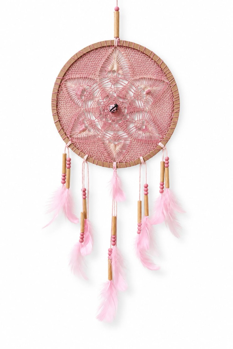 B181808092026 Pembe 22 cm büyük dream catcher