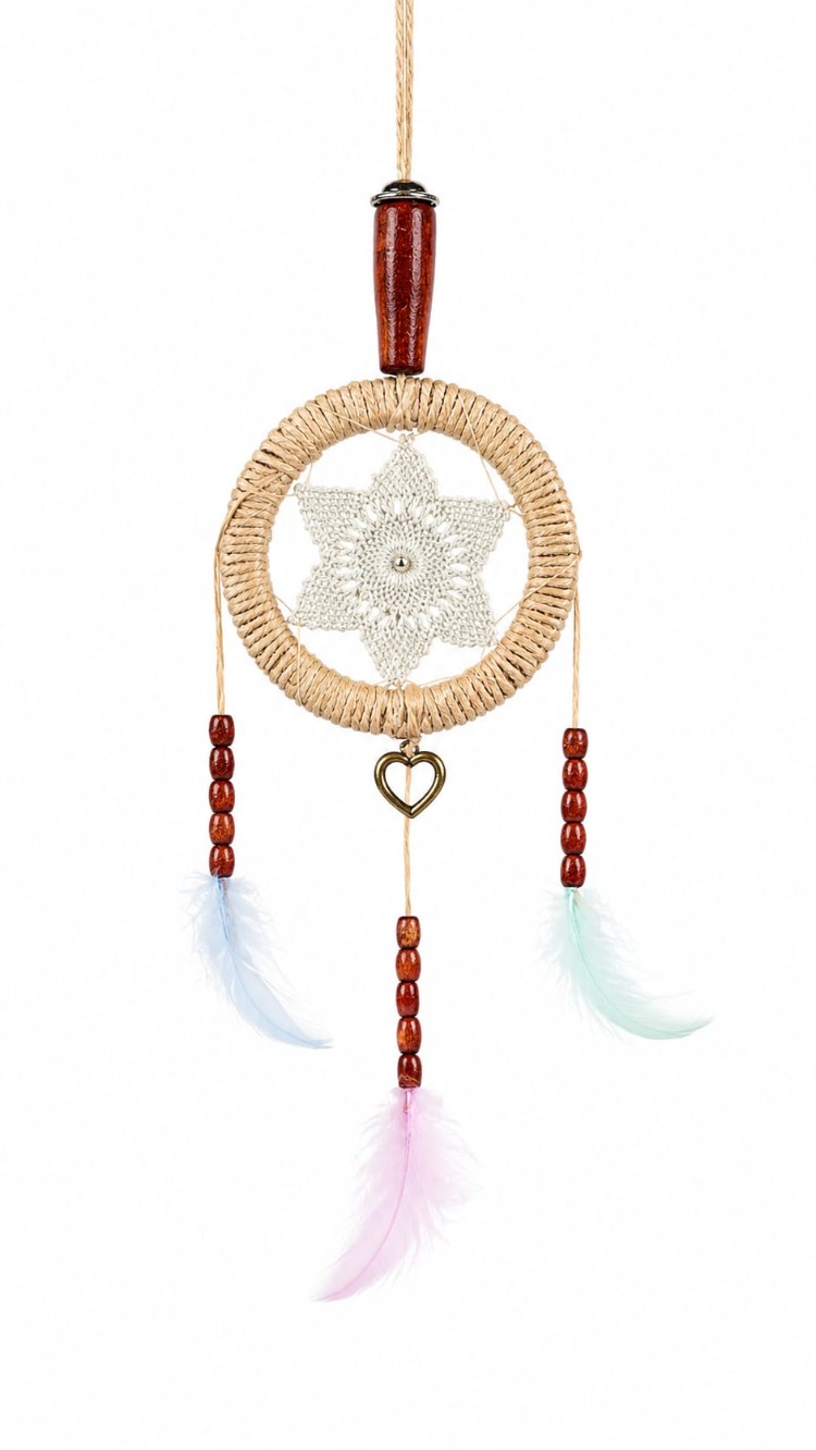 BEJ5 Elyapımı dantelli dreamcatcher Çap 8 cm