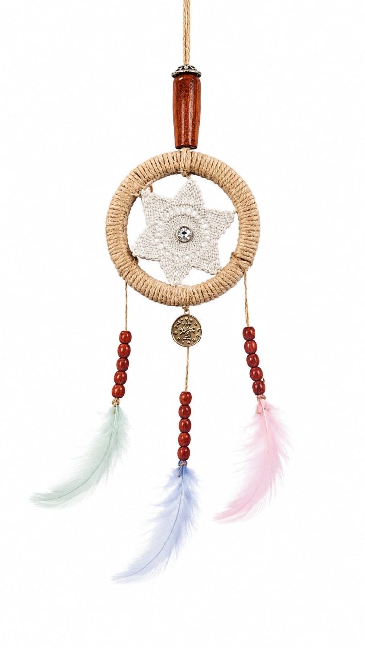 BEJ3 Elyapımı dantelli dreamcatcher Çap 8 cm