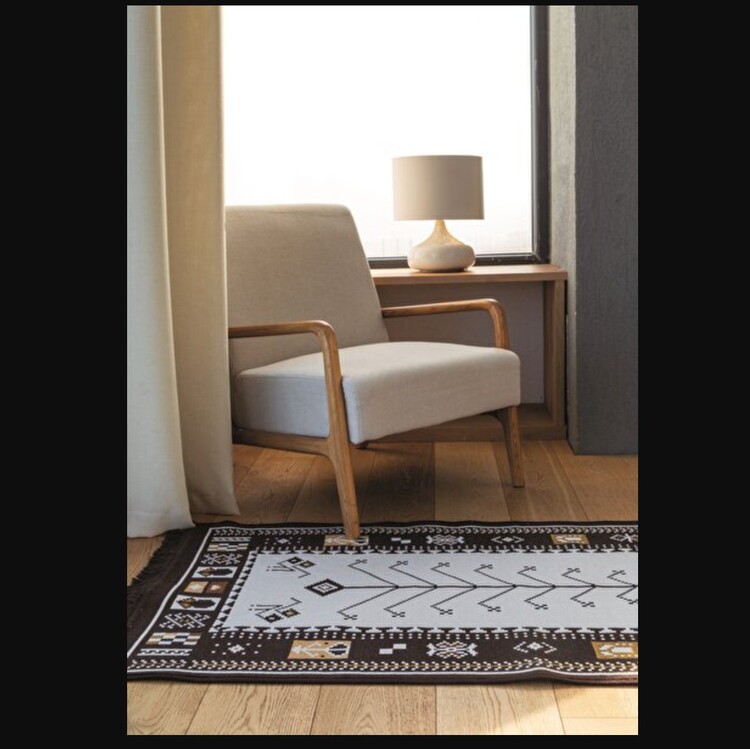 BGH8681126436908 Home Çift Taraflı Kilim Makinede Yıkanabilir Modern Desenli 120x180cm