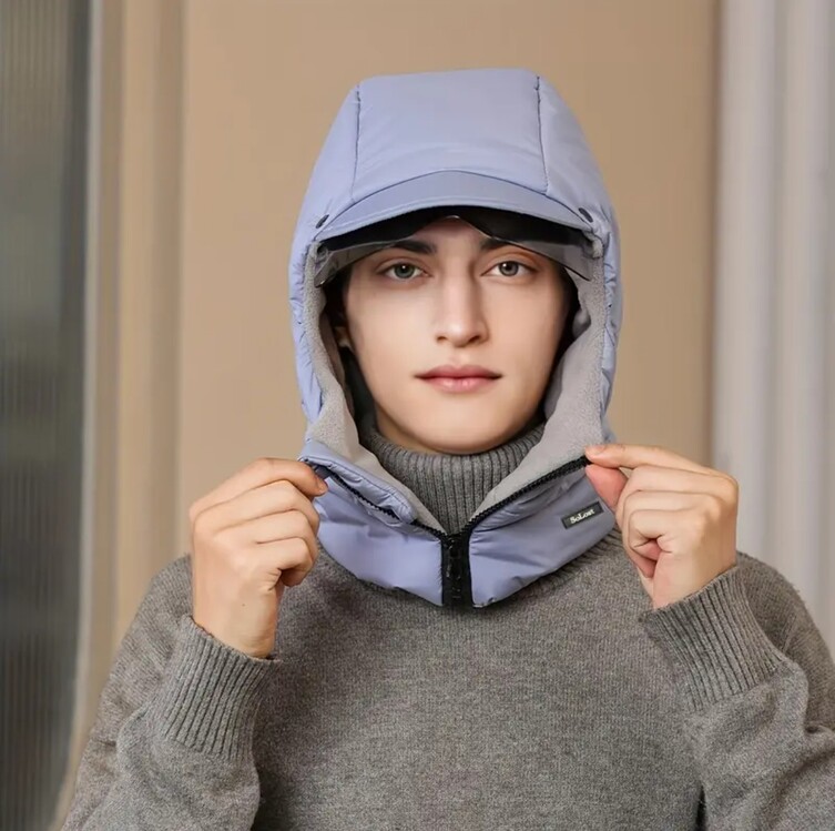 AR270831 1 adet Kış Sıcaklığı Kadın Polyester Fleece Şapka Entegre Şal ile, %100 Polyester