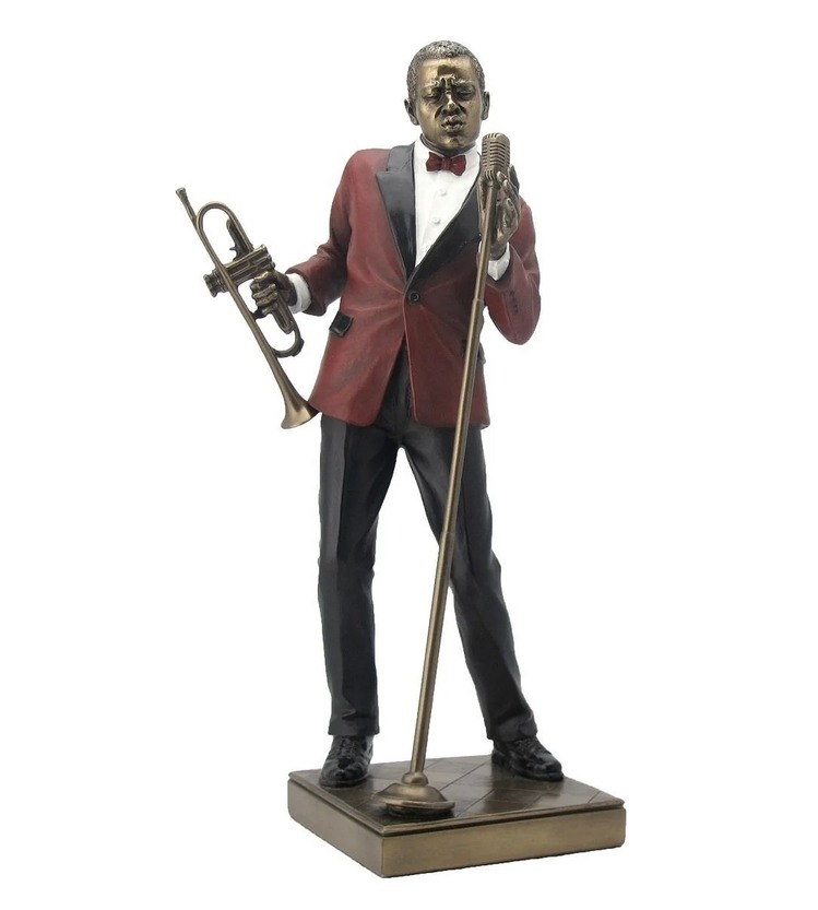 WU76546A5 Veronese Biblo Wise Trampet Çalan Erkek Şarkıcı 14x13x29,5cm 1 Adet