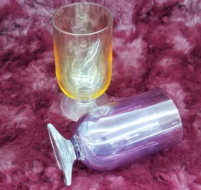 A79686 Cam Bardak Kahve Yanı Set Renkli (1 Adet 9,5cm + 1 Adet 10,5cm)