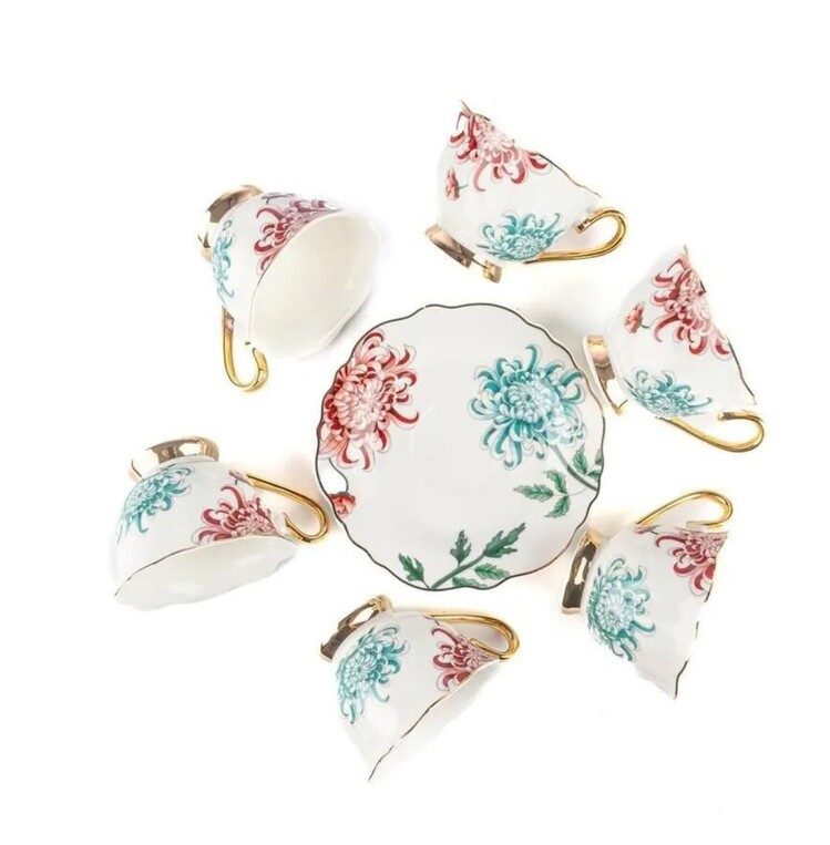 AP038.801542 Fleur Beyaz 2'li Türk Kahve Fincan Set 90cc Mutfak Dekorasyon 4 Parça