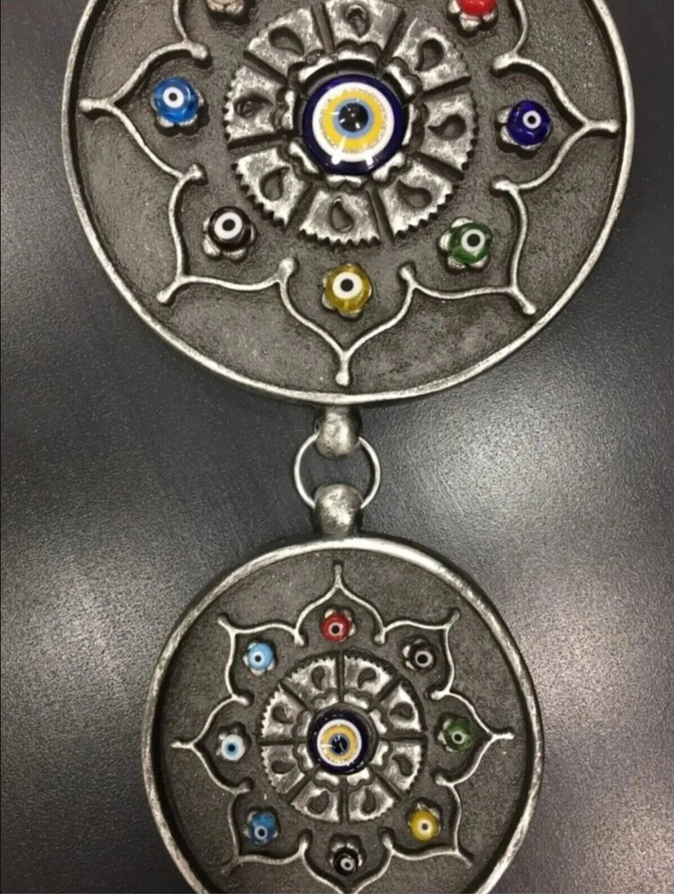p-73852254 EVILEYE İkili Nazarlık Füme Gümüş Home Dekoratif Ev Ofis 