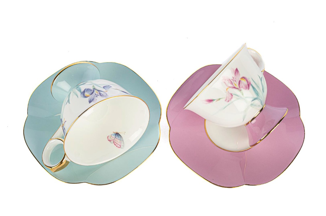 P367.389437 Lilyum 2'li Rastgele Renk Kahve Fincan Set Butik Porselen