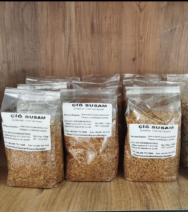 ESKİ DEĞİRMEN BAYRAMİÇ ÇİĞ SUSAM 250gr