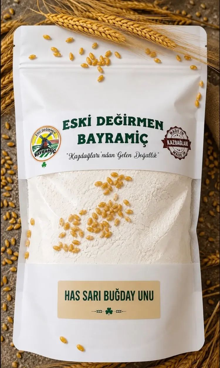 ESKİ DEĞİRMEN BAYRAMİÇ HAS SARI BUĞDAY UNU 1KG