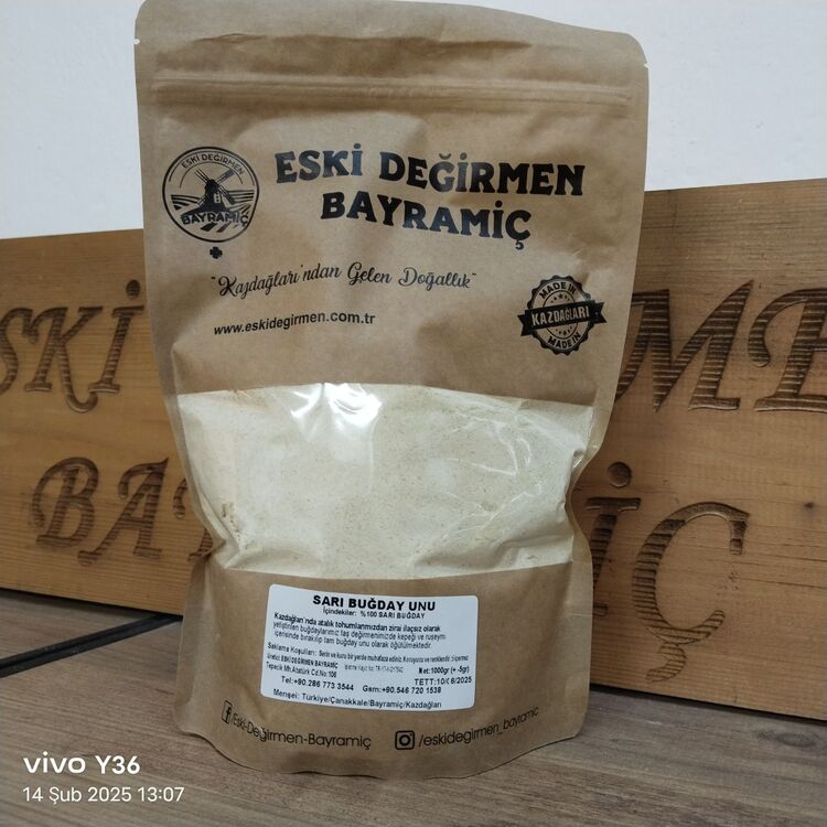 ESKİ DEĞİRMEN BAYRAMİÇ SARI BUĞDAY UNU 1KG