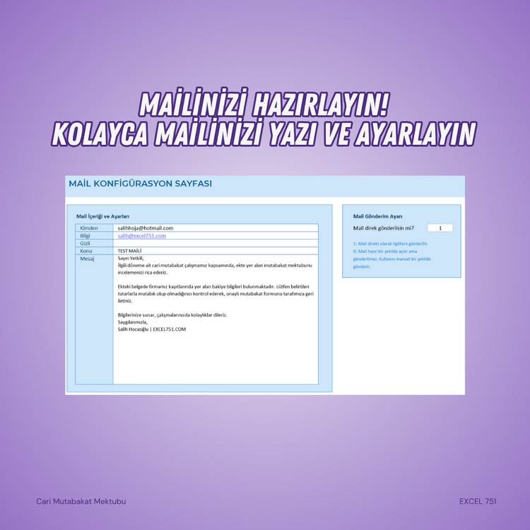 CARİ MUTABAKAT MEKTUBU [Otomatik Oluşturma ve Mail Gönderimi]