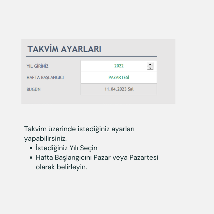 YILLIK TAKVİM UYGULAMASI - [RESMİ TATİL & ÖZEL GÜNLER RENKLENDİRİLMİŞ]