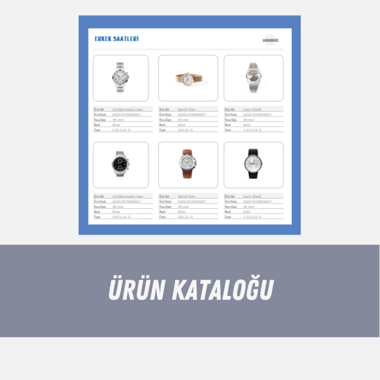 ÜRÜN KATALOĞU ŞABLONU - EXCEL