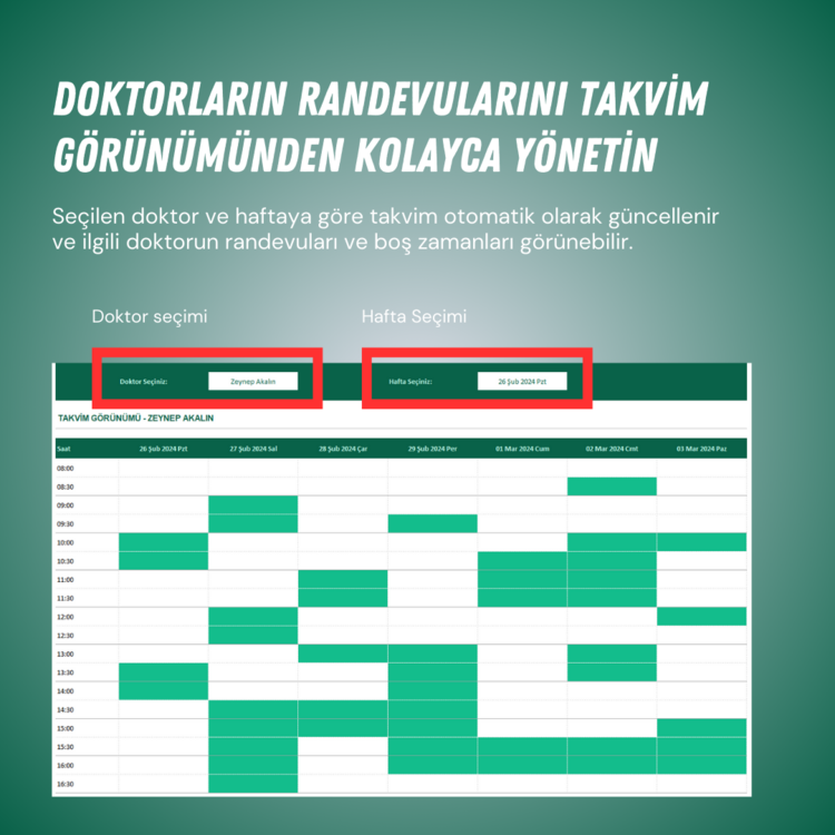EXCEL - HASTA RANDEVU TAKİP PROGRAMI