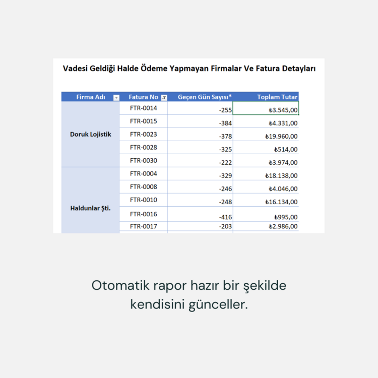VADELİ ÖDEME TAKİP TABLOSU
