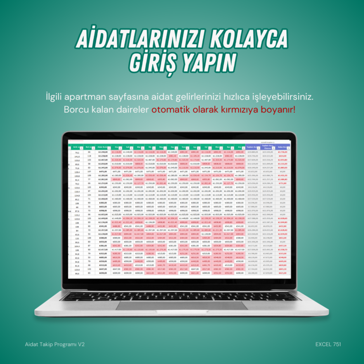 AİDAT TAKİP PROGRAMI (EXCEL)
