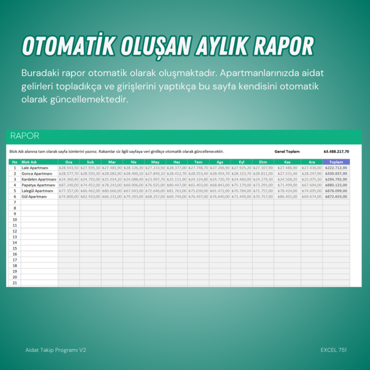 AİDAT TAKİP PROGRAMI (EXCEL)
