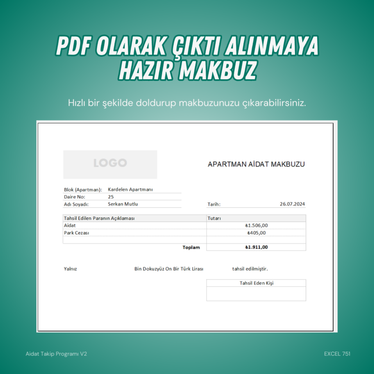 AİDAT TAKİP PROGRAMI (EXCEL)