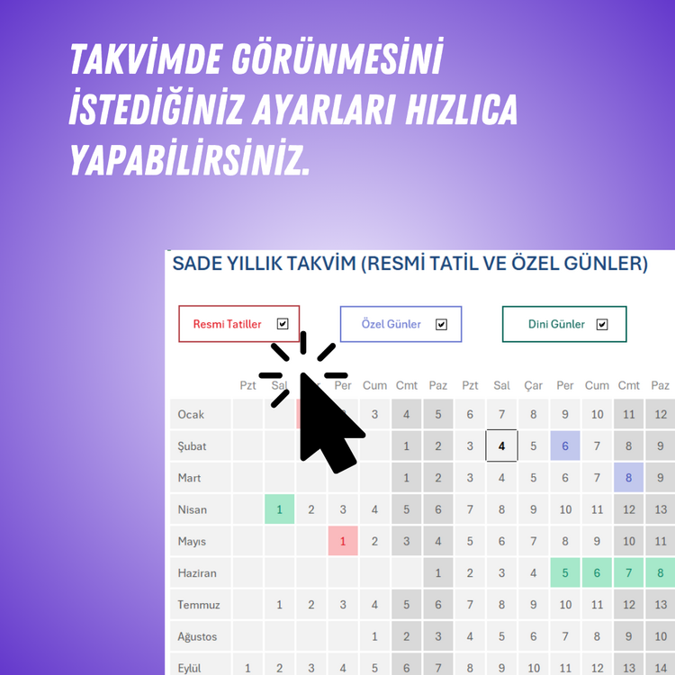 YILLIK DİNAMİK TAKVİM