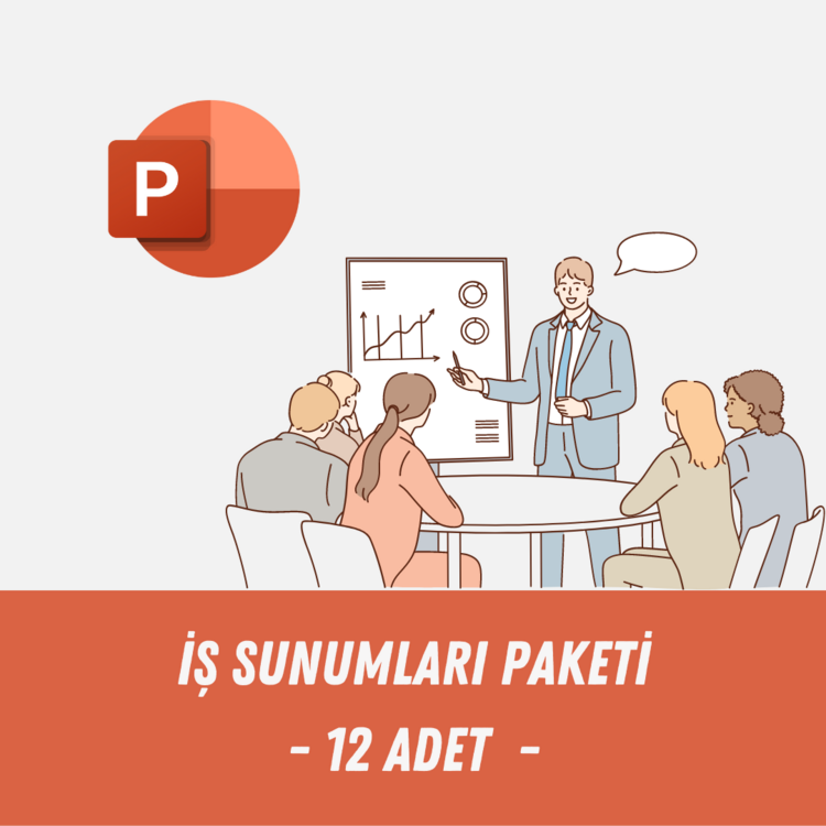 İŞ SUNUMLARI PAKETİ - 12 ADET PROFESYONEL SUNUM ŞABLONLARI
