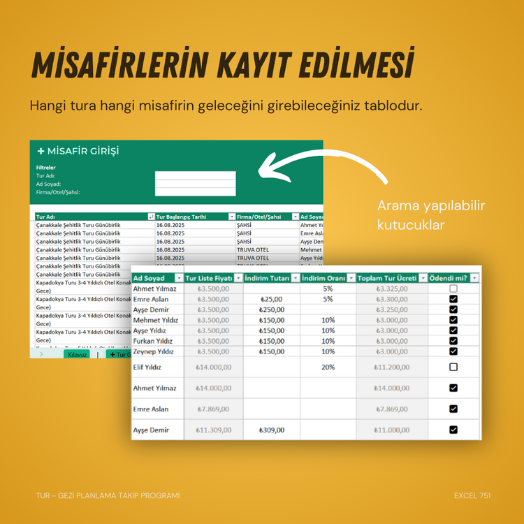 TUR - GEZİ PLANLAMA TAKİP PROGRAMI (TUR ŞİRKETLERİ İÇİN)