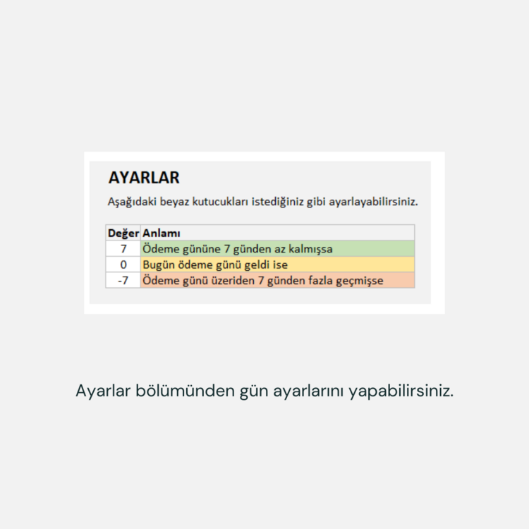 VADELİ ÖDEME TAKİP TABLOSU