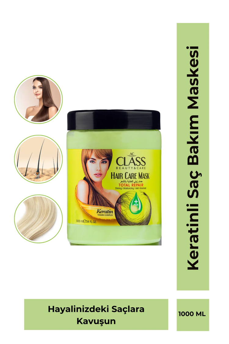 AC Class Keratinli Saç Bakım Maskesi 1000 ml | Düzleştirilmiş Etkili Bakım