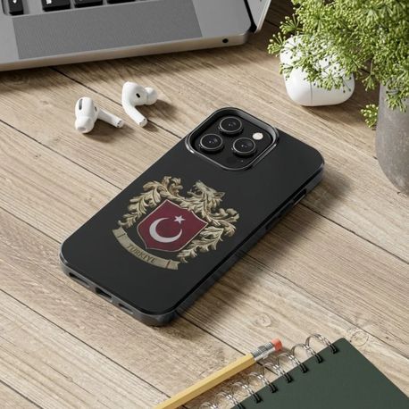 Türk Bayrağı ve Kurt Tasarımlı Flexible Cam Telefon Kılıfı 