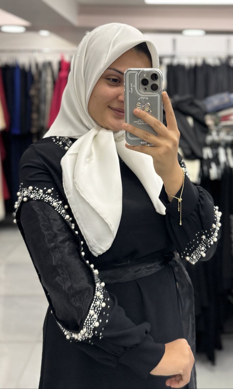 İncili abiye elbise