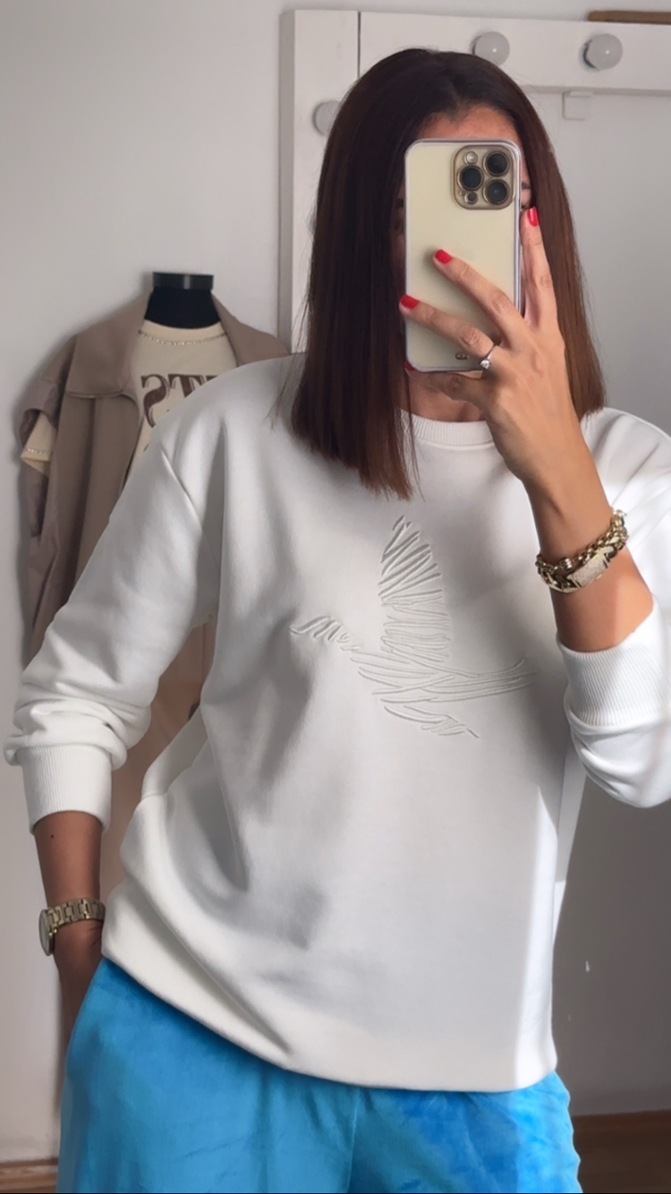 Sweatshirt Kuş Detay