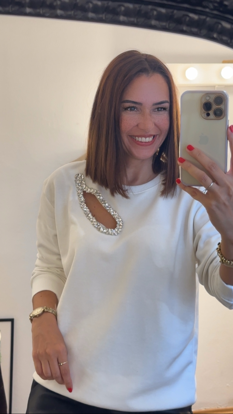 Taşlı Sweatshirt 