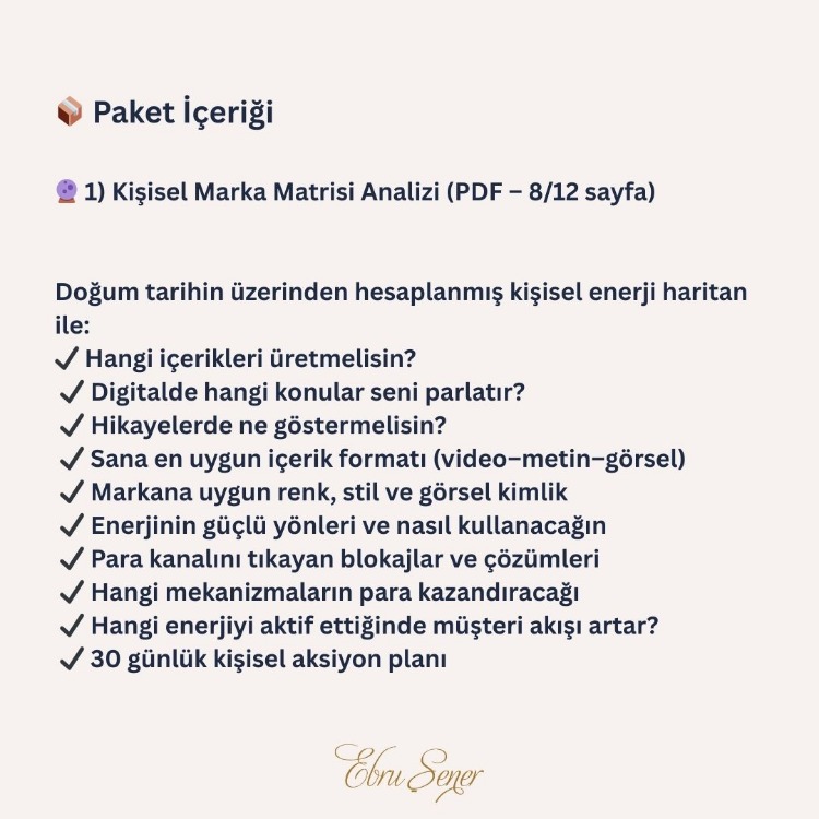 KİŞİSEL MARKA MATRİSİ ANALİZİ
