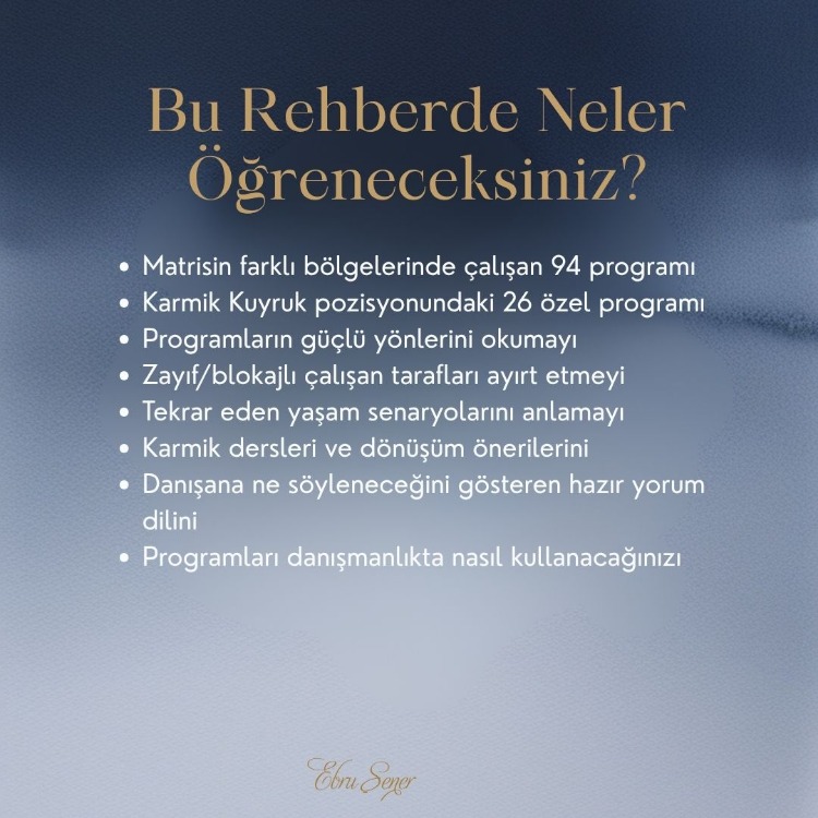 Temel Kurs: Kader Matrisinde 120 Program