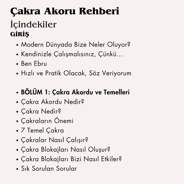 Modern Dünyada 7 Çakra Akoru Seti