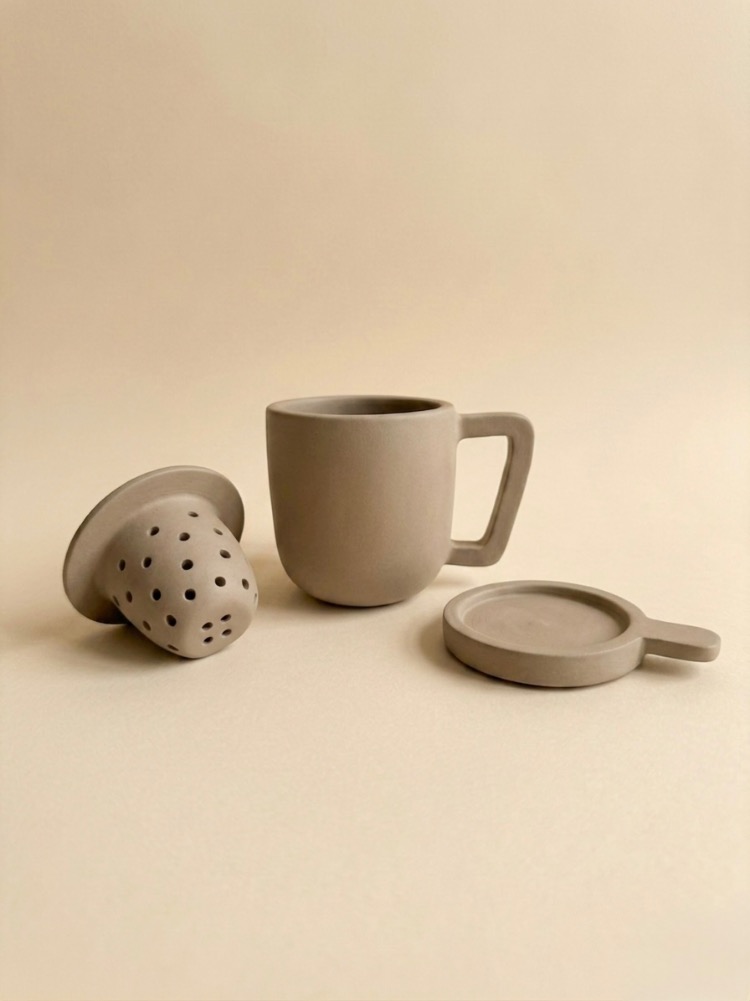 Tea Brewing Set Template: Mug, Infuser, Lid and Plate Ceramic Pottery (Printable PDF A4 size)