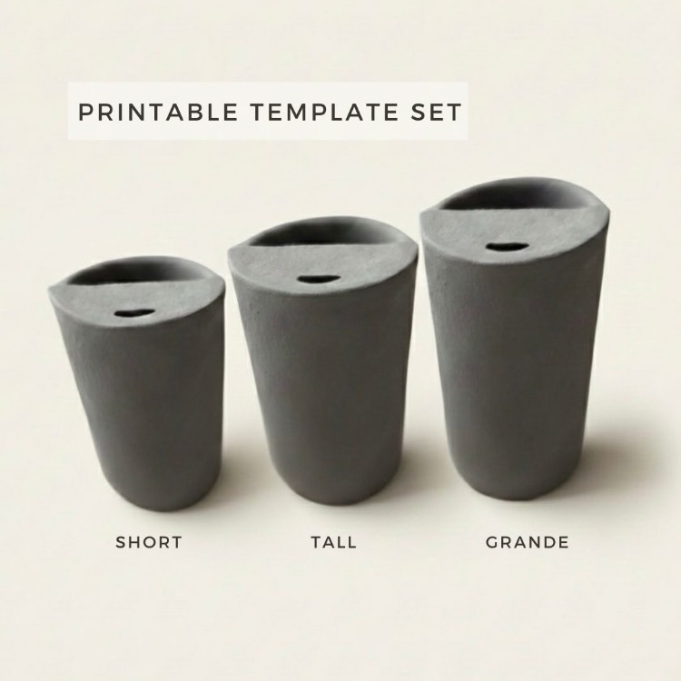 Travel Mug Set Template 3 pieces