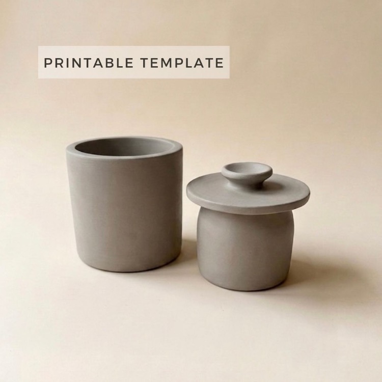 French Butter Keeper Template: DIY Kitchen Tool Pottery Slab Building (A4 PDF Download)