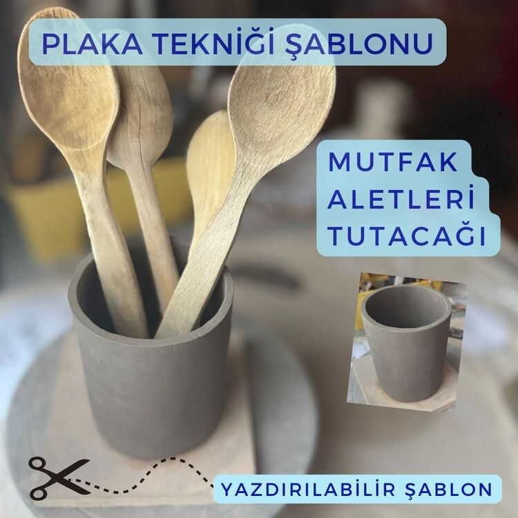 Mutfak Aletleri Tutucu İndirilebilir Dijital Şablonu
