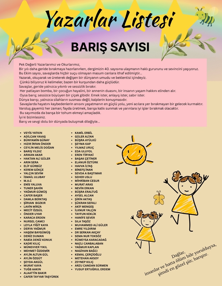 Barış Sayısı 40. Ekim