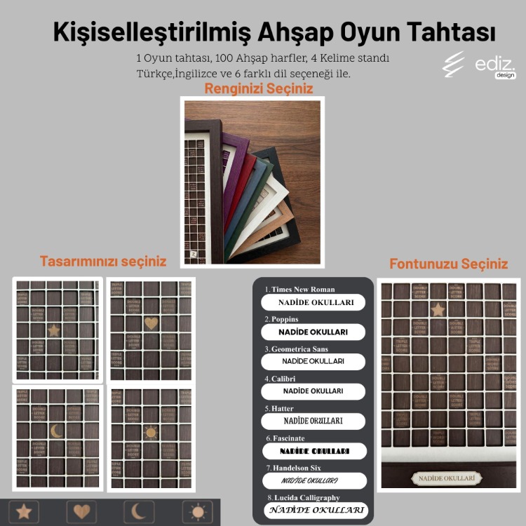 Ahşap Kelime Oyunu - Kırmızı