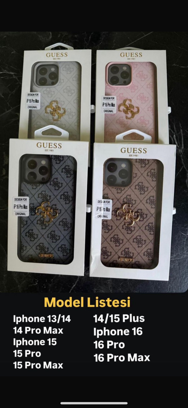 Guess kılıf(kahve pembe gri siyah) mevcut istediğiniz rengi yazınız
