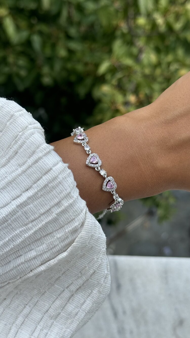 Pink love bileklik |Altın kaplama
