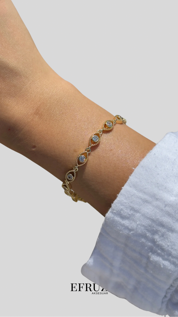 Sıralı göz bileklik |14K VİP KAPLAMA