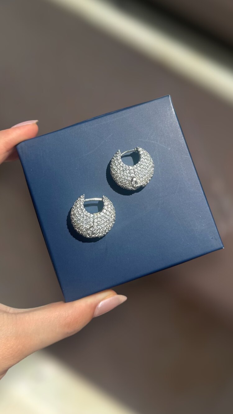 Taşlı bombe küpe |ALTIN KAPLAMA