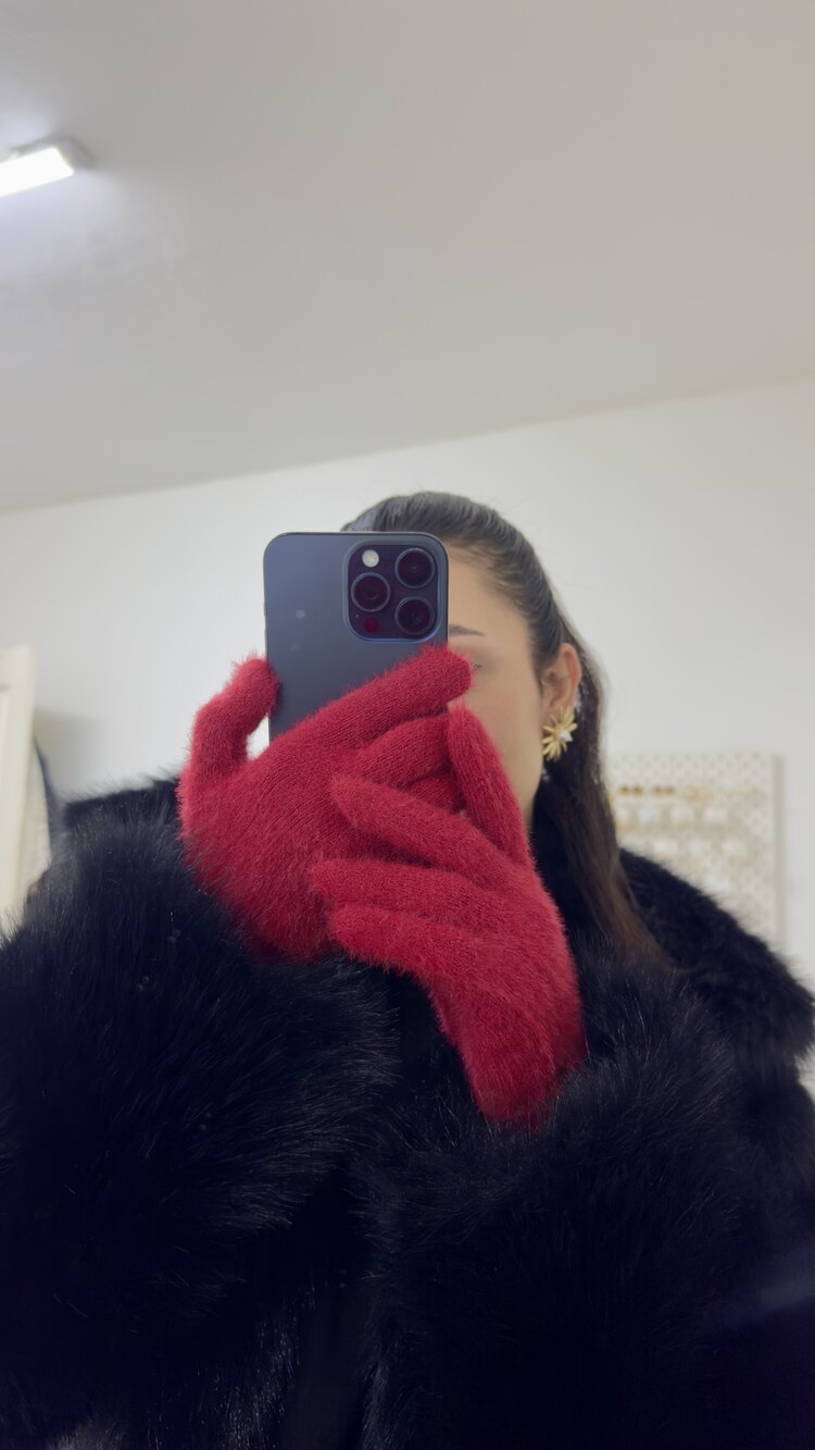 Peluş flora eldiven