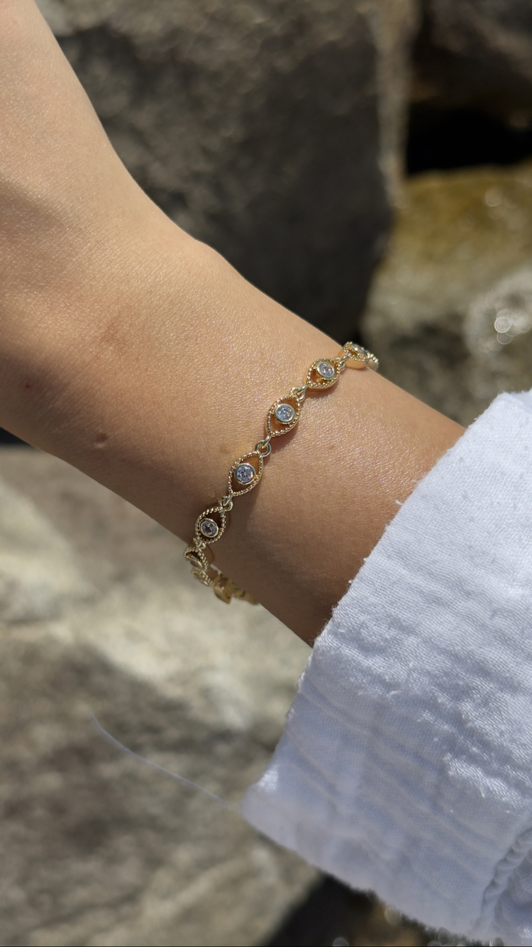 Sıralı göz bileklik |14K VİP KAPLAMA